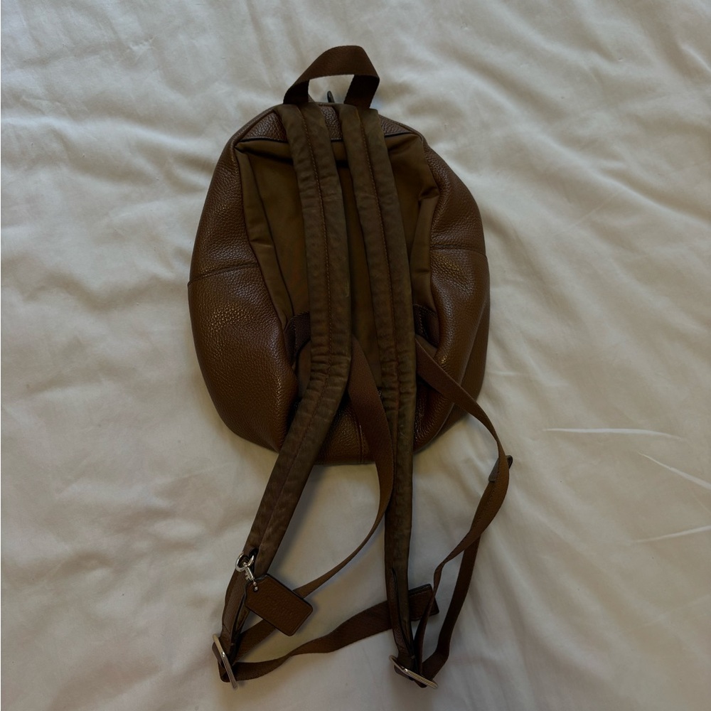 Coach Brown Pebbled Leather Mini Backpack with Gold Hardware - Picture 3 of 9
